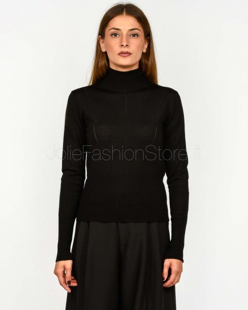 Patrizia Pepe Maglia Collo Alto In Lana Nero  8K0333 KM36 K103