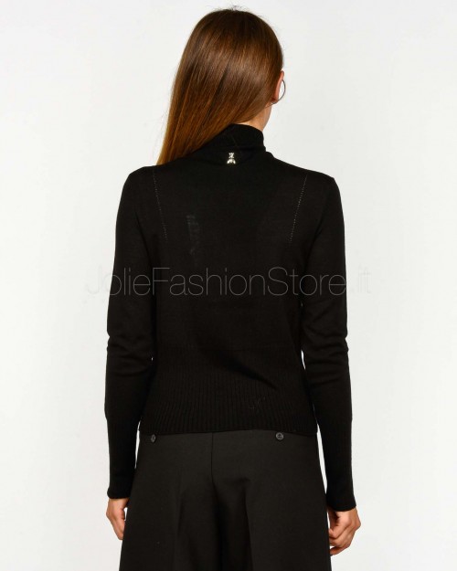 Patrizia Pepe Maglia Collo Alto In Lana Nero  8K0333 KM36 K103