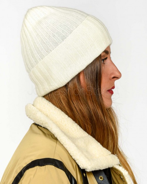 Not Shy Cappello in Cashmere Bianco Modello Dora  DORA ECRU