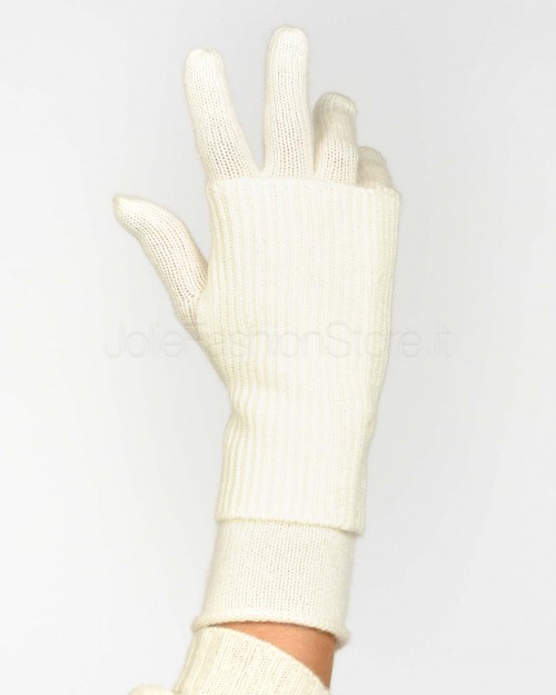 Not Shy Guanti in Cashmere Bianco Modello River  RIVER ECRU