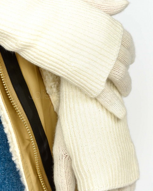 Not Shy Guanti in Cashmere Bianco Modello River  RIVER ECRU