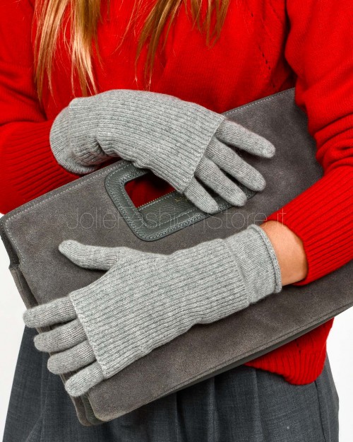 Not Shy Guanti in Cashmere Grigio Modello River