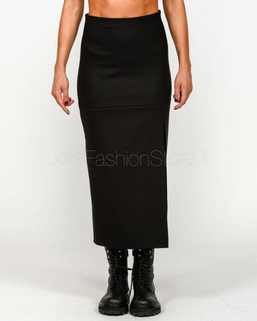 Patrizia Pepe Gonna Midi Con Spacco Nero  2G1039 A475 K103