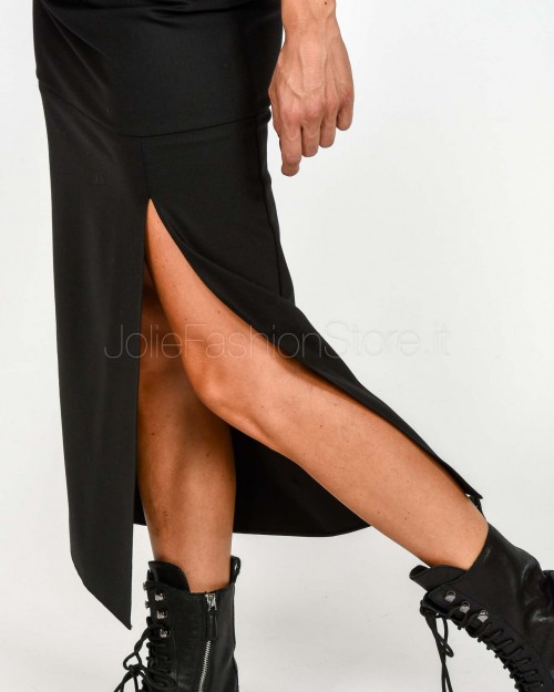 Patrizia Pepe Gonna Midi Con Spacco Nero  2G1039 A475 K103