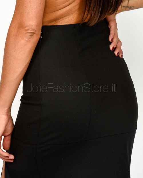 Patrizia Pepe Gonna Midi Con Spacco Nero  2G1039 A475 K103