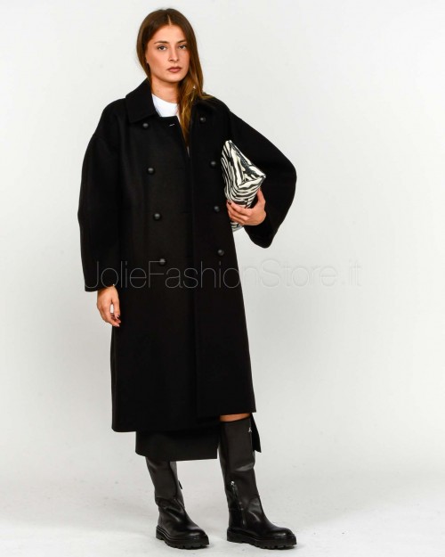 Meimeij Cappotto Doppiopetto Maniche Ampie Nero  M5FL01 100