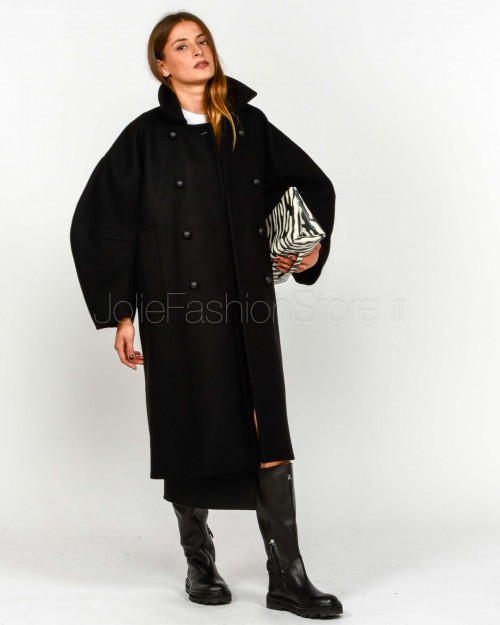 Meimeij Cappotto Doppiopetto Maniche Ampie Nero  M5FL01 100