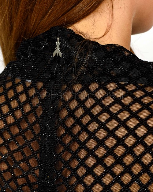 Patrizia Pepe Maglia Velata Dettagli Glitter Black Net  8M1744 A638 K469