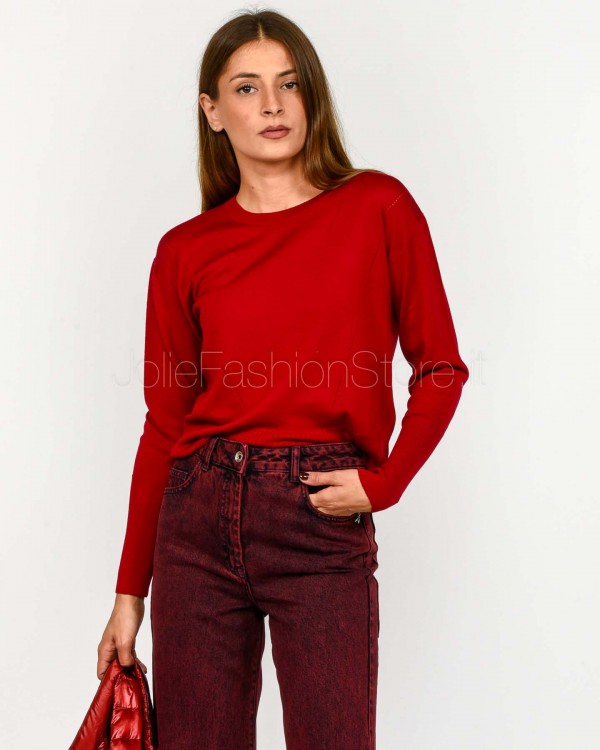 Patrizia Pepe Maglia Girocollo In Lana Extreme red  8K0334 KM36 R863