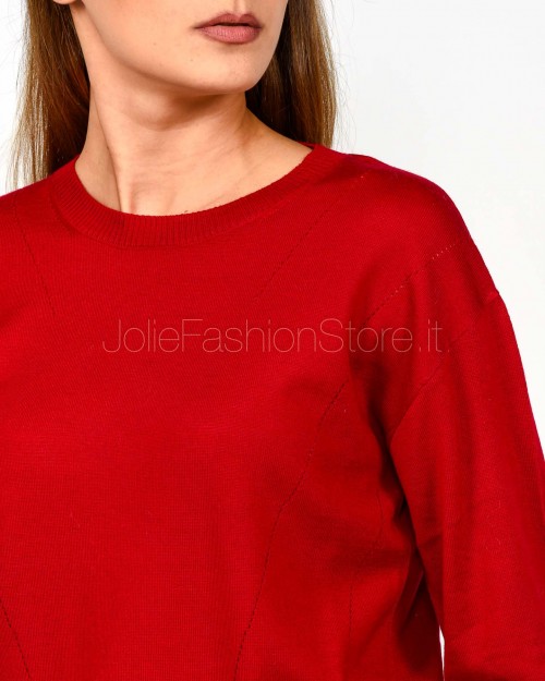 Patrizia Pepe Maglia Girocollo In Lana Extreme red  8K0334 KM36 R863