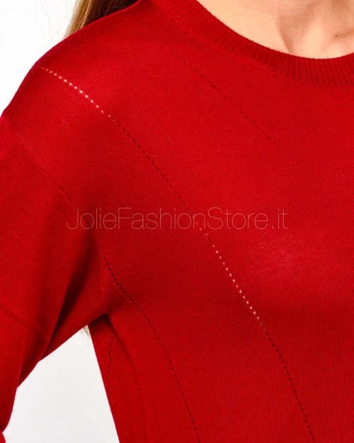 Patrizia Pepe Maglia Girocollo In Lana Extreme red  8K0334 KM36 R863