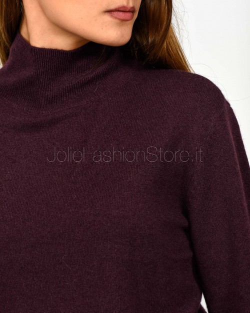 Patrizia Pepe Maglia Collo Alto Purple Red Cashmere  8K0319 K247 M544