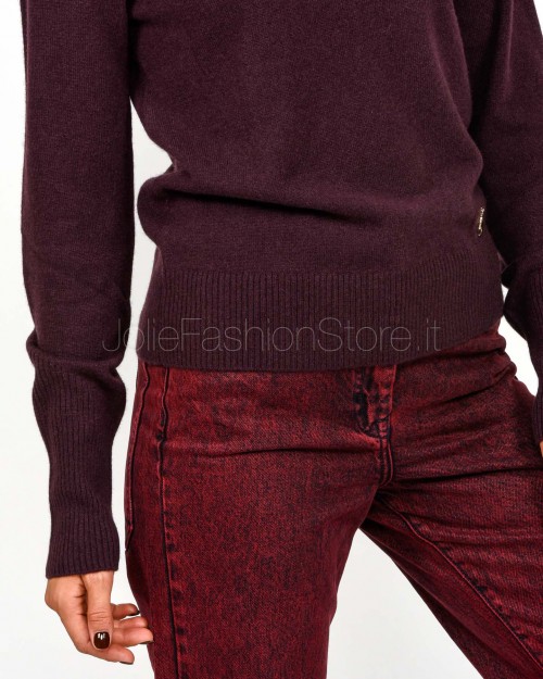 Patrizia Pepe Maglia Collo Alto Purple Red Cashmere  8K0319 K247 M544