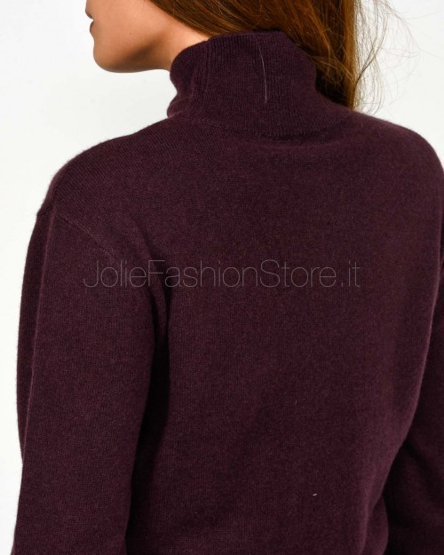 Patrizia Pepe Maglia Collo Alto Purple Red Cashmere  8K0319 K247 M544