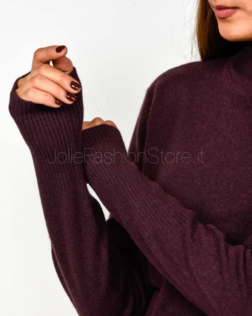 Patrizia Pepe Maglia Collo Alto Purple Red Cashmere  8K0319 K247 M544