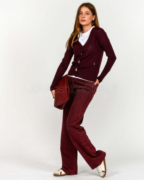 Patrizia Pepe Cardigan In Lana Purple Red  8K0330 KM36 M536