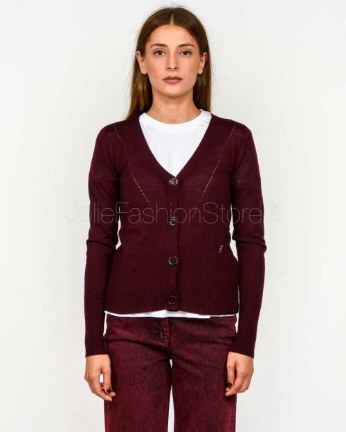 Patrizia Pepe Cardigan In Lana Purple Red  8K0330 KM36 M536