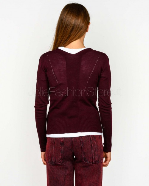 Patrizia Pepe Cardigan In Lana Purple Red  8K0330 KM36 M536