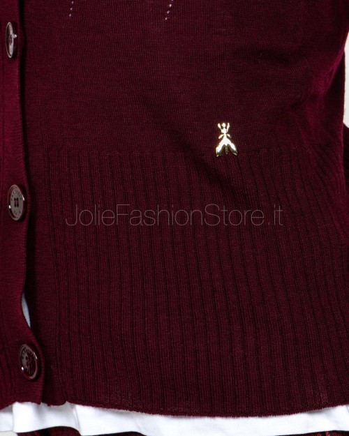 Patrizia Pepe Cardigan In Lana Purple Red  8K0330 KM36 M536