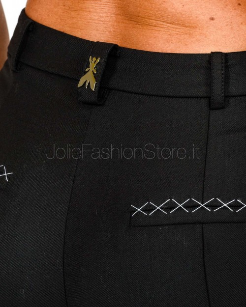 Patrizia Pepe Pantalone a Sigaretta Misto Lana Nero  2P1708 A475 K103