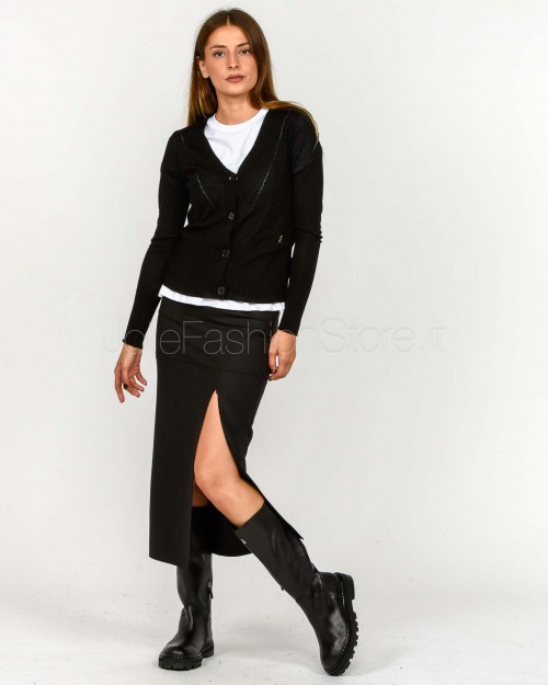 Patrizia Pepe Cardigan In Lana Nero  8K0330 KM36 K103