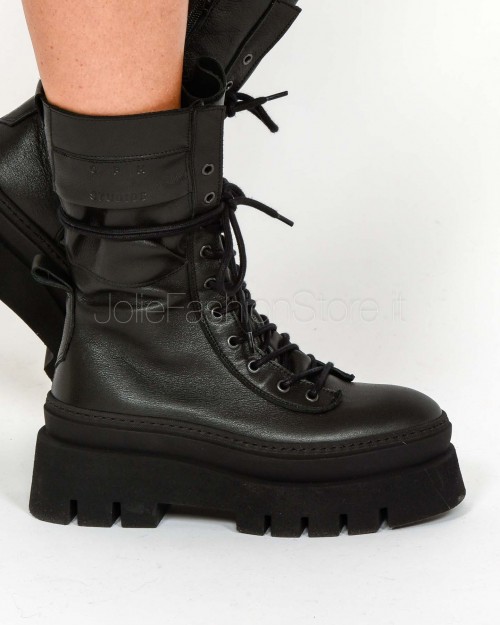 Copenhagen Stivale In Pelle Stringati Nero  CPH691 BLK