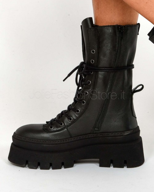 Copenhagen Stivale In Pelle Stringati Nero  CPH691 BLK