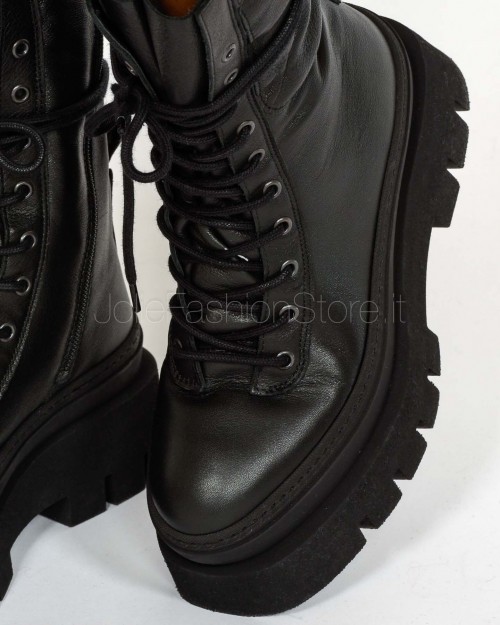 Copenhagen Stivale In Pelle Stringati Nero  CPH691 BLK