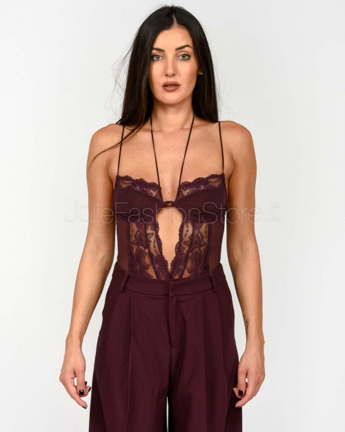 Patrizia Pepe Body in Pizzo Purple Red  8I0178 A602 M536
