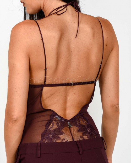 Patrizia Pepe Body in Pizzo Purple Red  8I0178 A602 M536