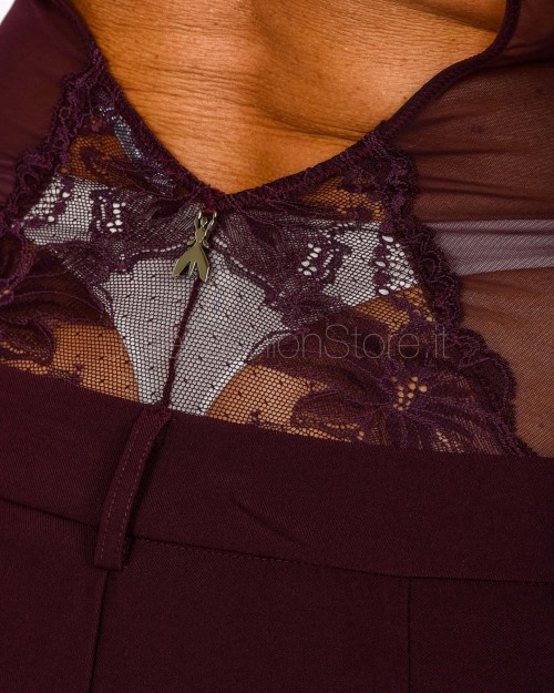 Patrizia Pepe Body in Pizzo Purple Red  8I0178 A602 M536