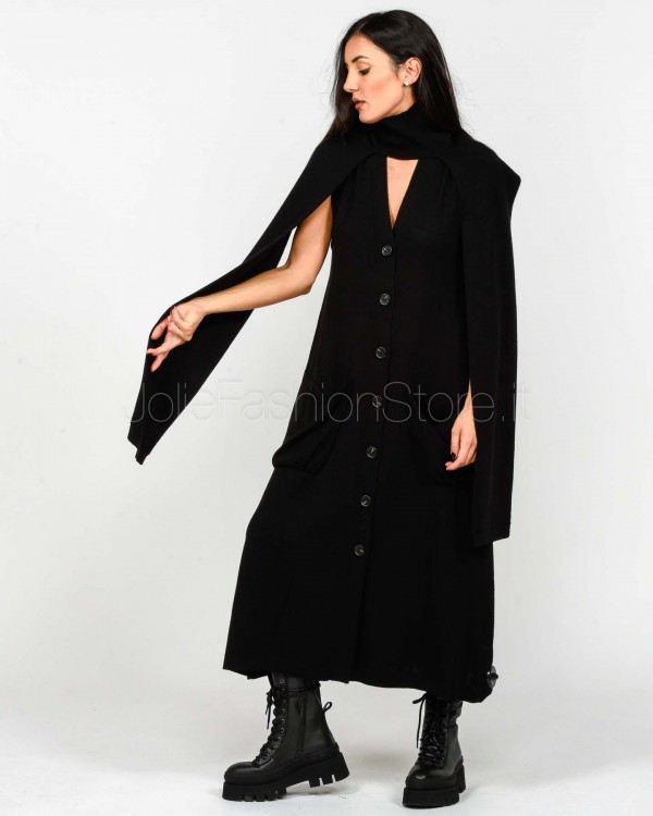 Meimeij Sciarpa Collo Alto Lana Vergine Nero  M5FZ68 100