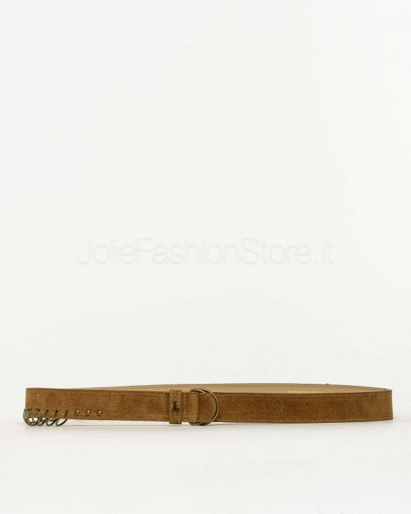 Patrizia Pepe Cintura in Suede Con Piercing Natural  8W0067 L152 B768