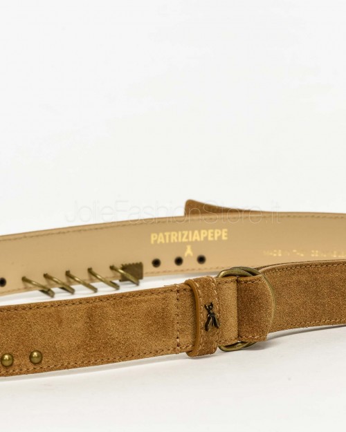 Patrizia Pepe Cintura in Suede Con Piercing Natural  8W0067 L152 B768