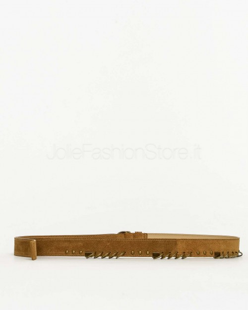 Patrizia Pepe Cintura in Suede Con Piercing Natural  8W0067 L152 B768