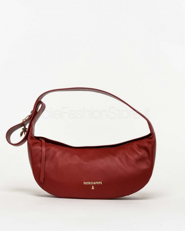 Patrizia Pepe Borsa New Moon Media in Pelle con Tracolla Velvet Red  8B0274 L164 R862