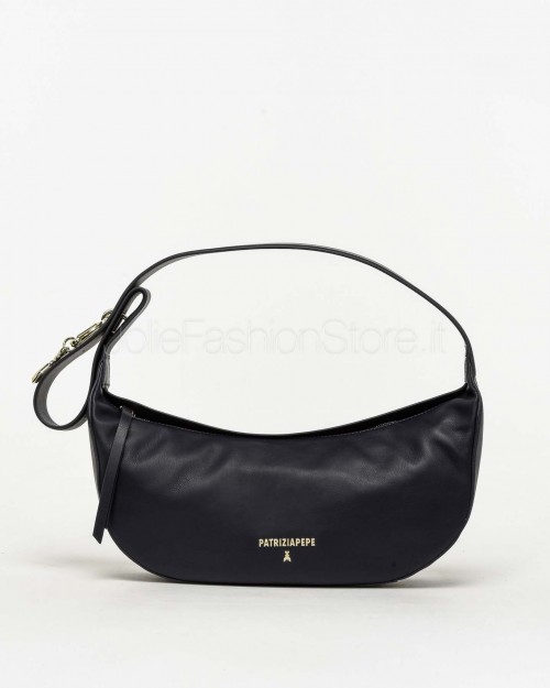 Patrizia Pepe Borsa New Moon Media in Pelle con Tracolla Evening Blue