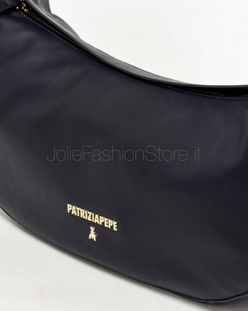 Patrizia Pepe Borsa New Moon Media in Pelle con Tracolla Evening Blue  8B0274 L164 CA67