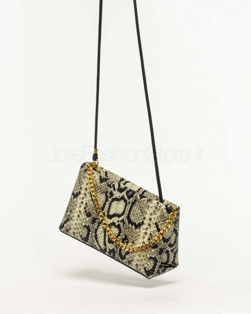 Mouliebre Borsa In Pelle Stampa Pitone Modello Carlottina  CARLOTTINA ROCCIA FREDDA