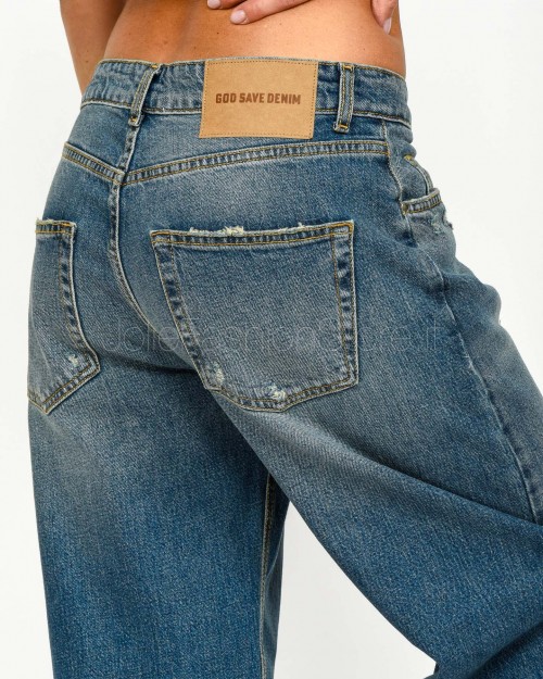 God Save Denim Jeans Boy Fit With Tears Model Diana-3  DIANA-3
