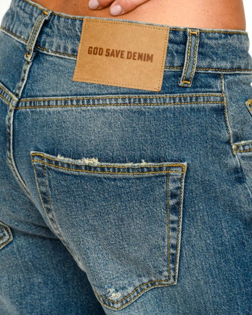 God Save Denim Jeans Boy Fit With Tears Model Diana-3  DIANA-3