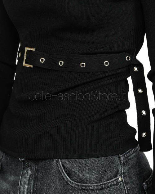 Patrizia Pepe Maglia Con Cinturino Nero  8K0309 K274 K103