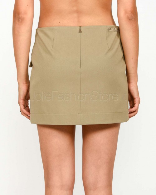 Patrizia Pepe Minigonna a Portafoglio in Gabardina Stone Beige  8G0483 A623 B833