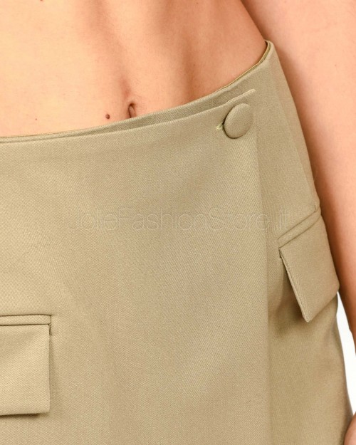Patrizia Pepe Minigonna a Portafoglio in Gabardina Stone Beige  8G0483 A623 B833