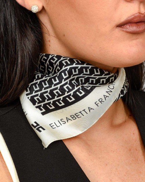 Elisabetta Franchi Foulard Nero/Milk  FO15F56E2 EF3