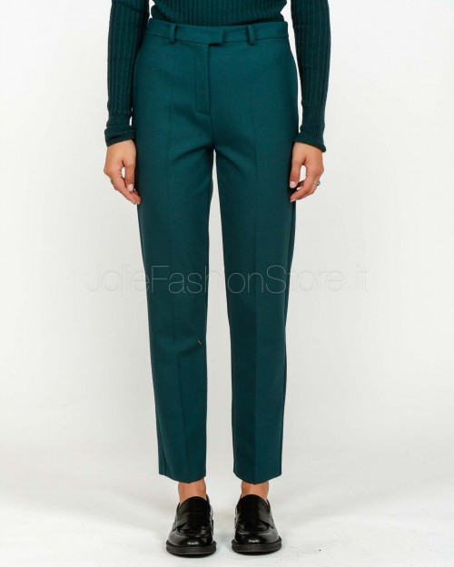 Patrizia Pepe Pantalone a Sigaretta Misto Lana Deep Green  2P1708 A475 G619