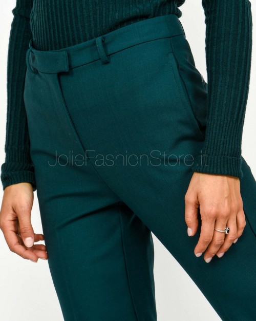 Patrizia Pepe Pantalone a Sigaretta Misto Lana Deep Green  2P1708 A475 G619
