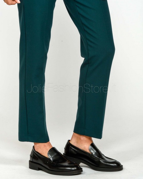 Patrizia Pepe Pantalone a Sigaretta Misto Lana Deep Green  2P1708 A475 G619