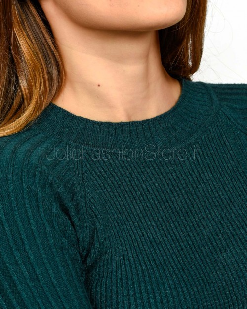 Patrizia Pepe Maglia Aderente "ESSENTIAL" in Costina Deep Green  2K0337 K7S0 G619