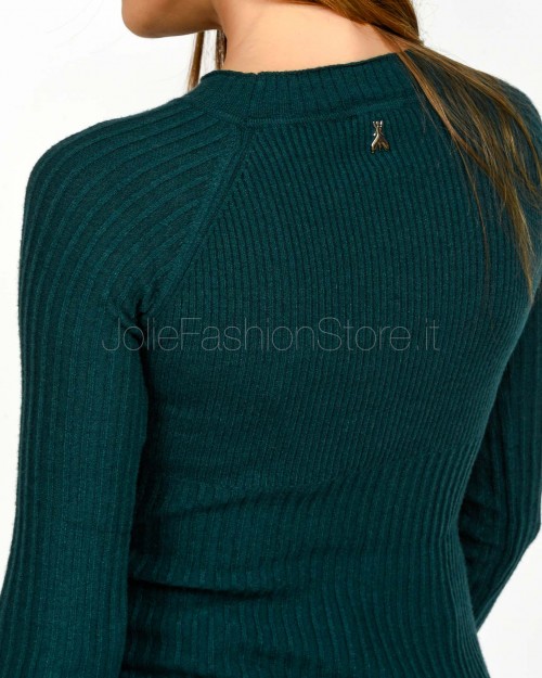 Patrizia Pepe Maglia Aderente "ESSENTIAL" in Costina Deep Green  2K0337 K7S0 G619